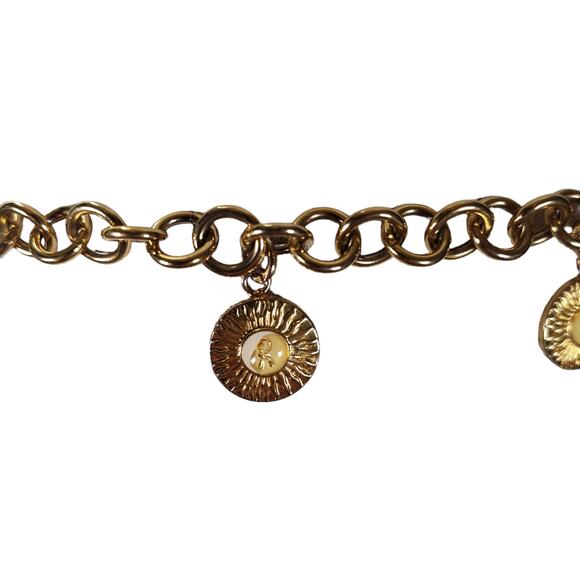 Vintage Roberta di Camerino Gold Tone Chain Belt Medallion Charms Italy - Picture 12 of 13